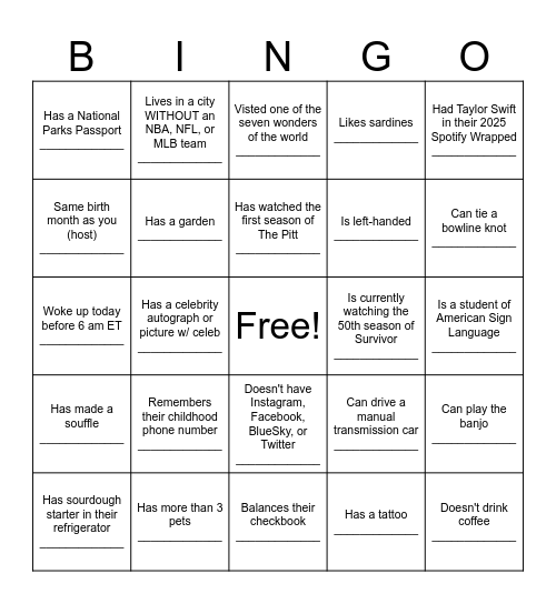 Woodwell Staff Retreat 2026 Bingo Card