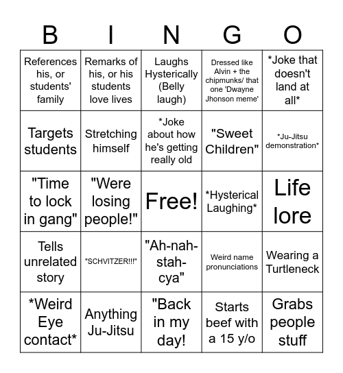 Snowman Bingo PD: 5 Bingo Card