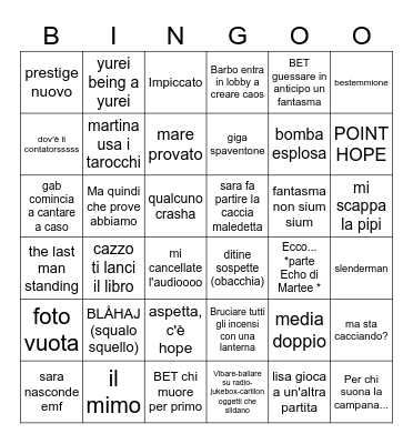 PHASMO SETTIMANAL BINGO # 5 Bingo Card