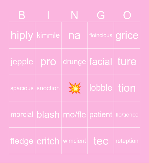 BINGOOOOO! Bingo Card