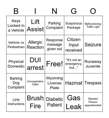 Dispatch BINGO Card