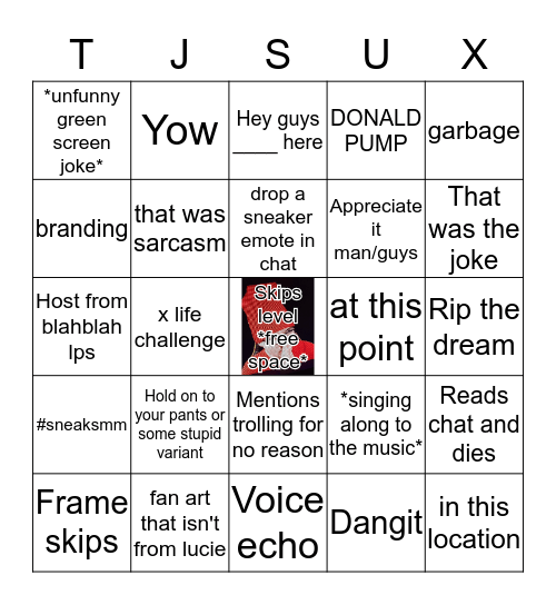 This stream is all I have Bingo Card