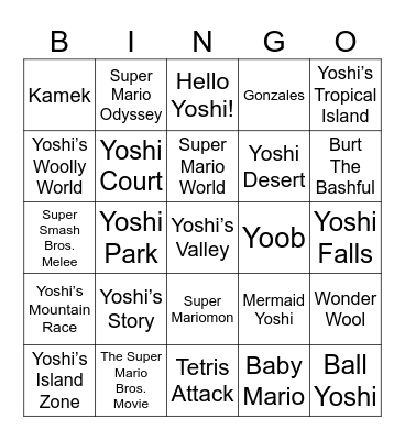 Imp Yoshi (Round 1) Bingo Card