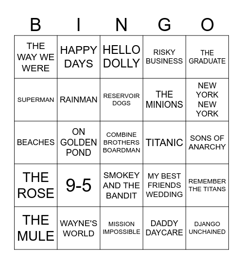 LIVE MUSIC BINGO WITH KELLY & JAY Bingo Card