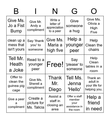 Kindness BINGO Card
