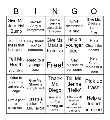 Kindness BINGO Card