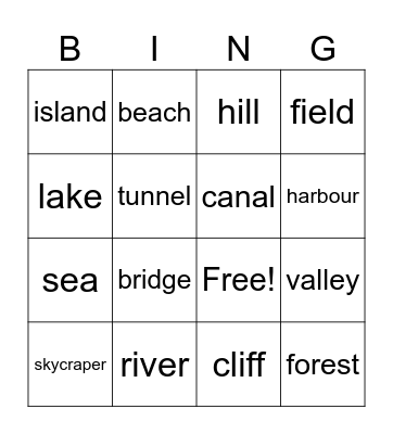 Vocab Bingo Card