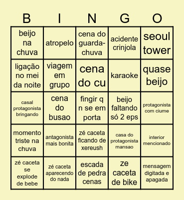 bingo dorama nait Bingo Card
