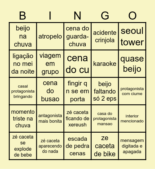 bingo dorama nait Bingo Card