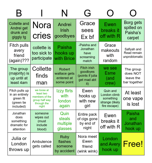 Saint Patties 2026 Bingo Card
