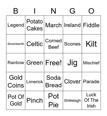 GREEN BINGO Card