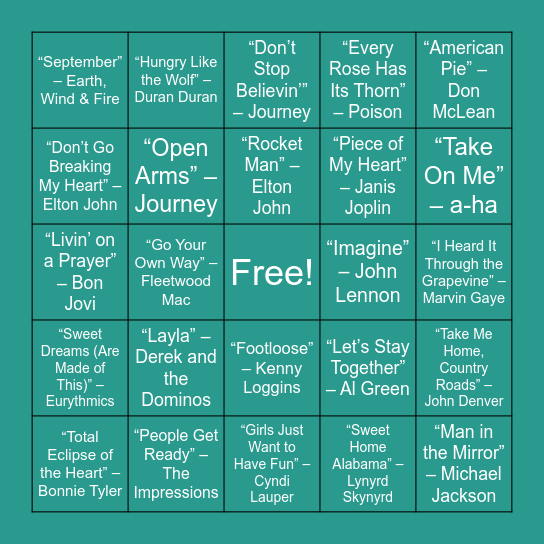 Retro Bingo Card