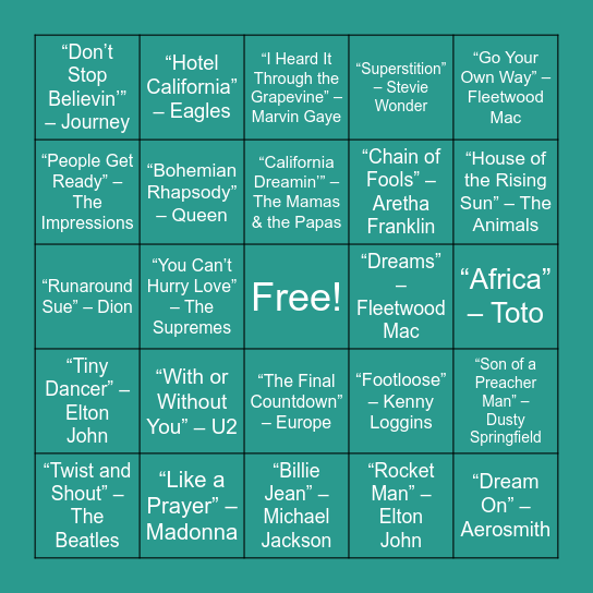Retro Bingo Card
