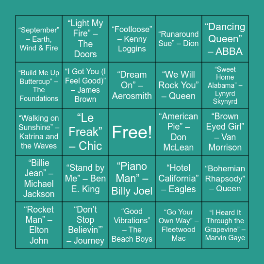 Retro Bingo Card