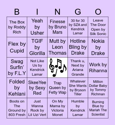 Musical Bingo! Bingo Card
