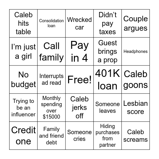 Financial Audit Bingo Card
