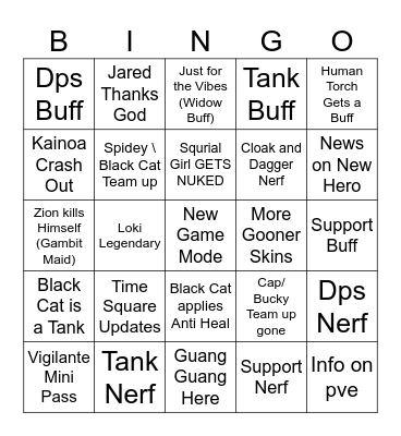 SEASON 7.5 Bingo Card