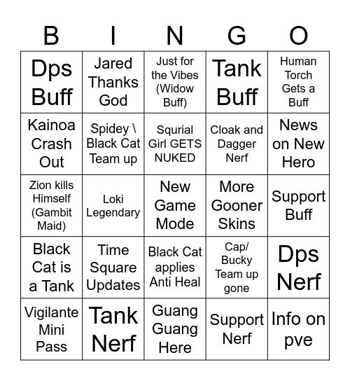 SEASON 7.5 Bingo Card