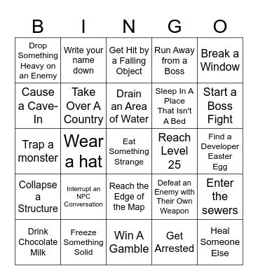 Lockout Bingo Card