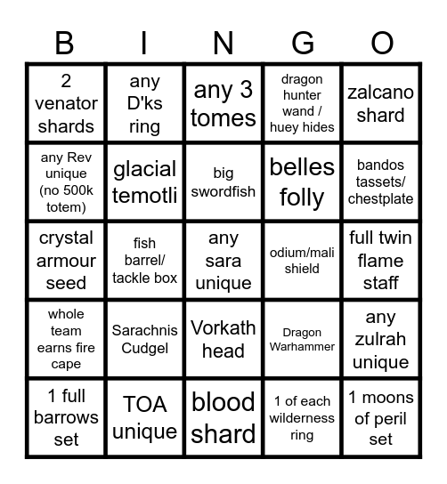 Final Hit! BINGO! Bingo Card