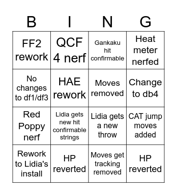 Lidia Bingo Card