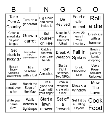 Lockout Bingo Card