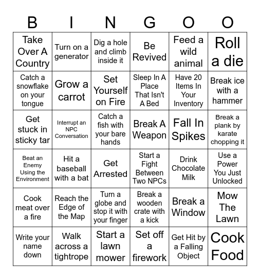 Lockout Bingo Card