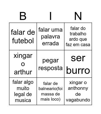 bingo do pablo Bingo Card