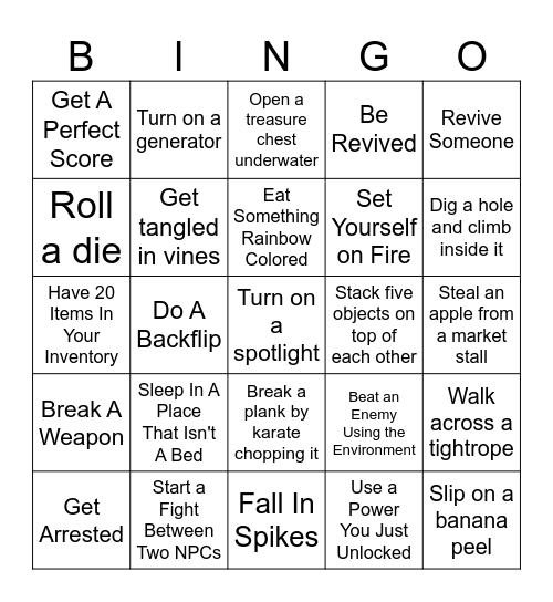 Lockout Bingo Card