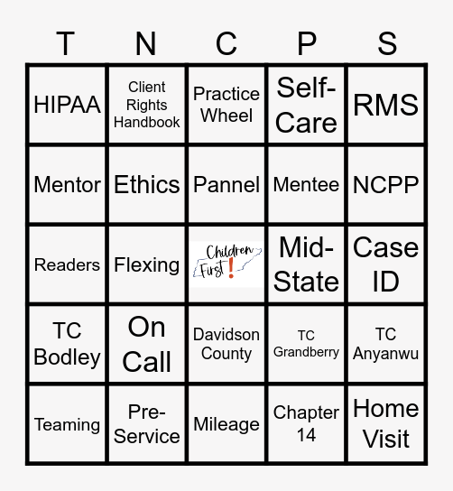 CPS Bingo Game Bingo Card