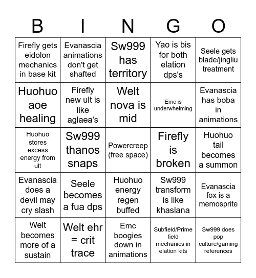 4.2 Beta Bingo Card