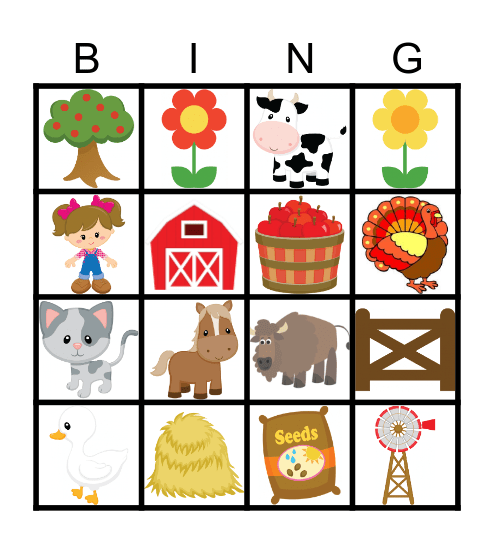 Farm life Bingo Card