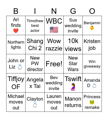 BZ 2026 Bingo Card