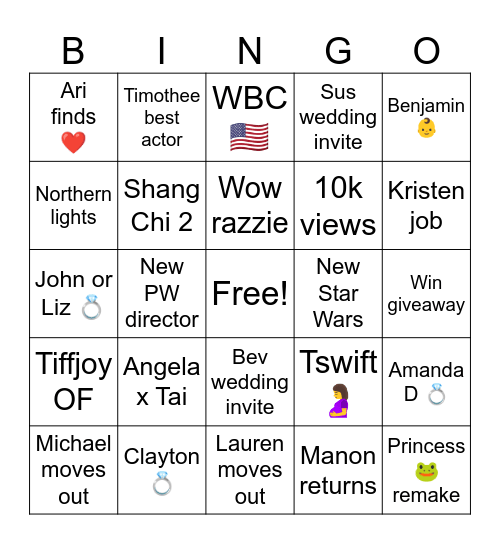 BZ 2026 Bingo Card