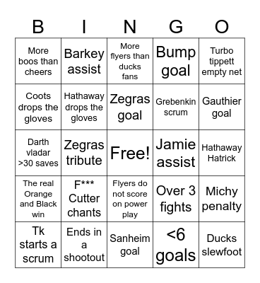 Cutter Hate Watch Bingo Card