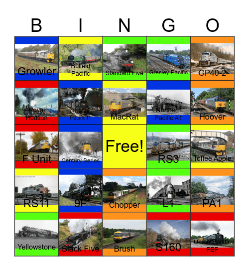 Gray Engines that I would like to design one day Bingo Card