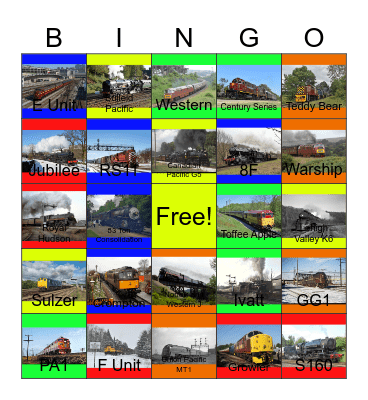 Red Engines that I would like to design one day Bingo Card
