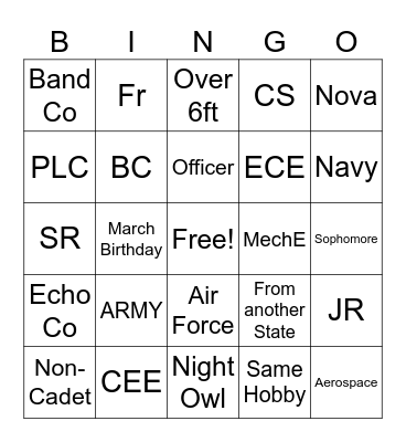 SAME Bingo Card