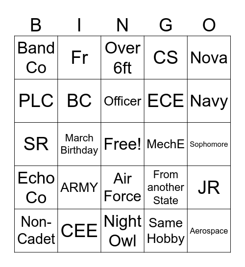 SAME Bingo Card