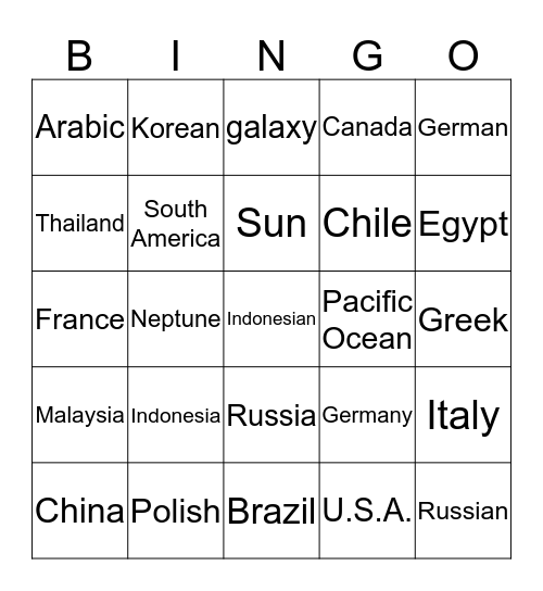 Basic 12 Unit 1-4 Bingo Card