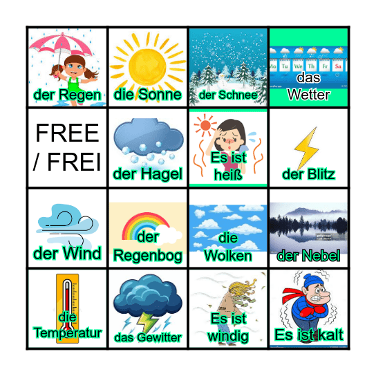 "Das Wetter" Bingo Card