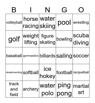Basic 8 U3,4 Bingo Card
