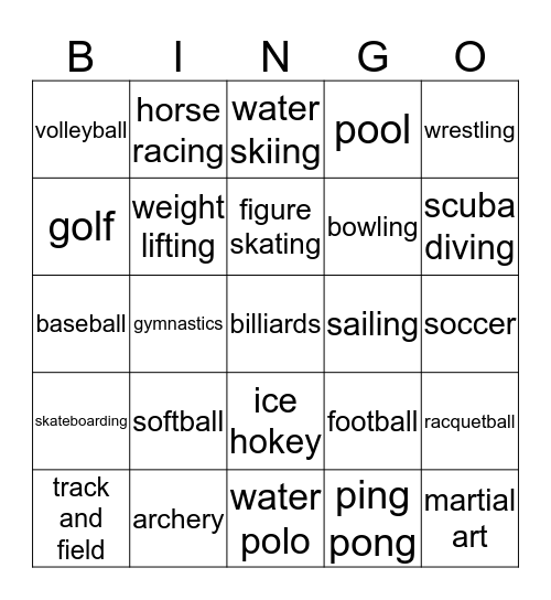 Basic 8 U3,4 Bingo Card