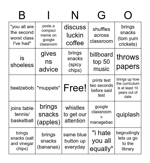 peter li bingo Card