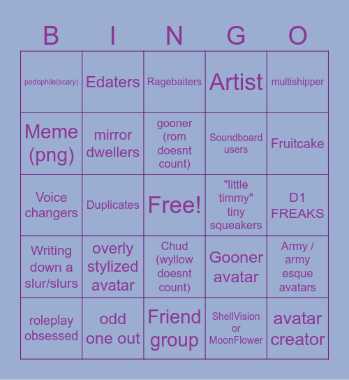 Dandys world lobby vrchat Bingo Card