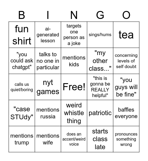 adam goldstein Bingo Card