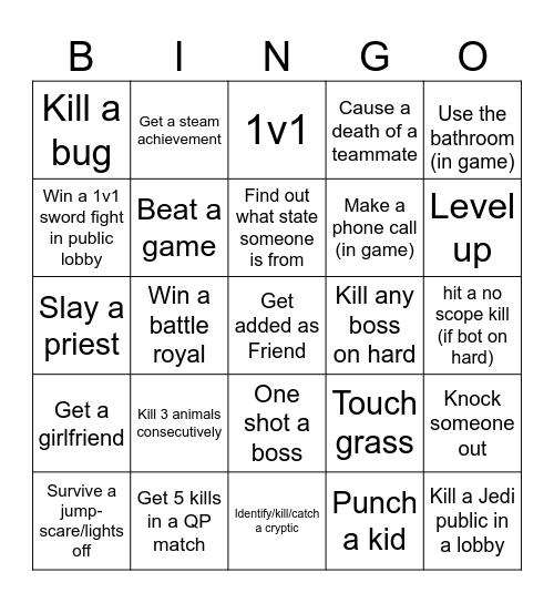 john is cool Bingo Card