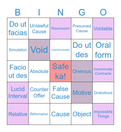 Legal na To' Bingo Card