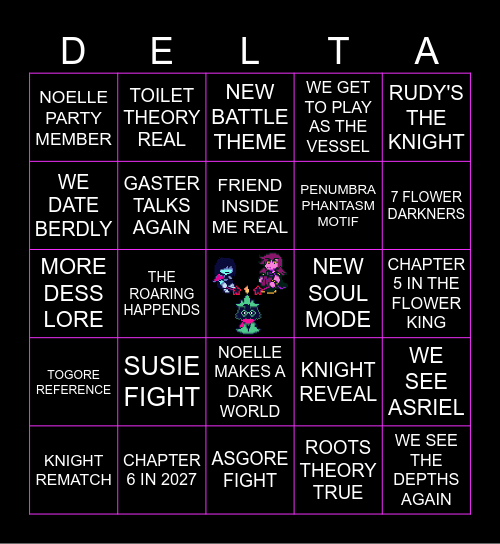 DELTARUNE BINGO CHAPTER 5 Bingo Card