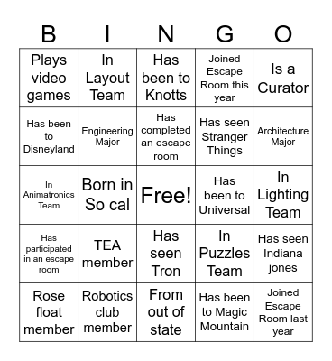 All Hands Meeting Bingo Card